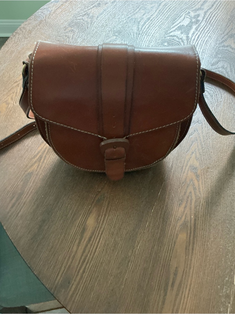 Patricia Nash Brown Leather Crossbody Saddle Bag